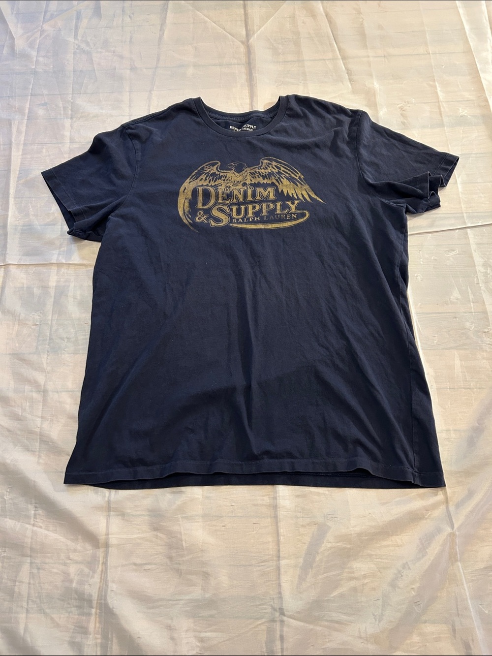 Denim & supply Ralph Lauren Navy Short-Sleeve Tee with Gold Graphic